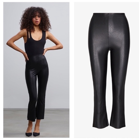 Commando Faux Leather Cropped Flare Leggings Black Size S NEW - Picture 2 of 16